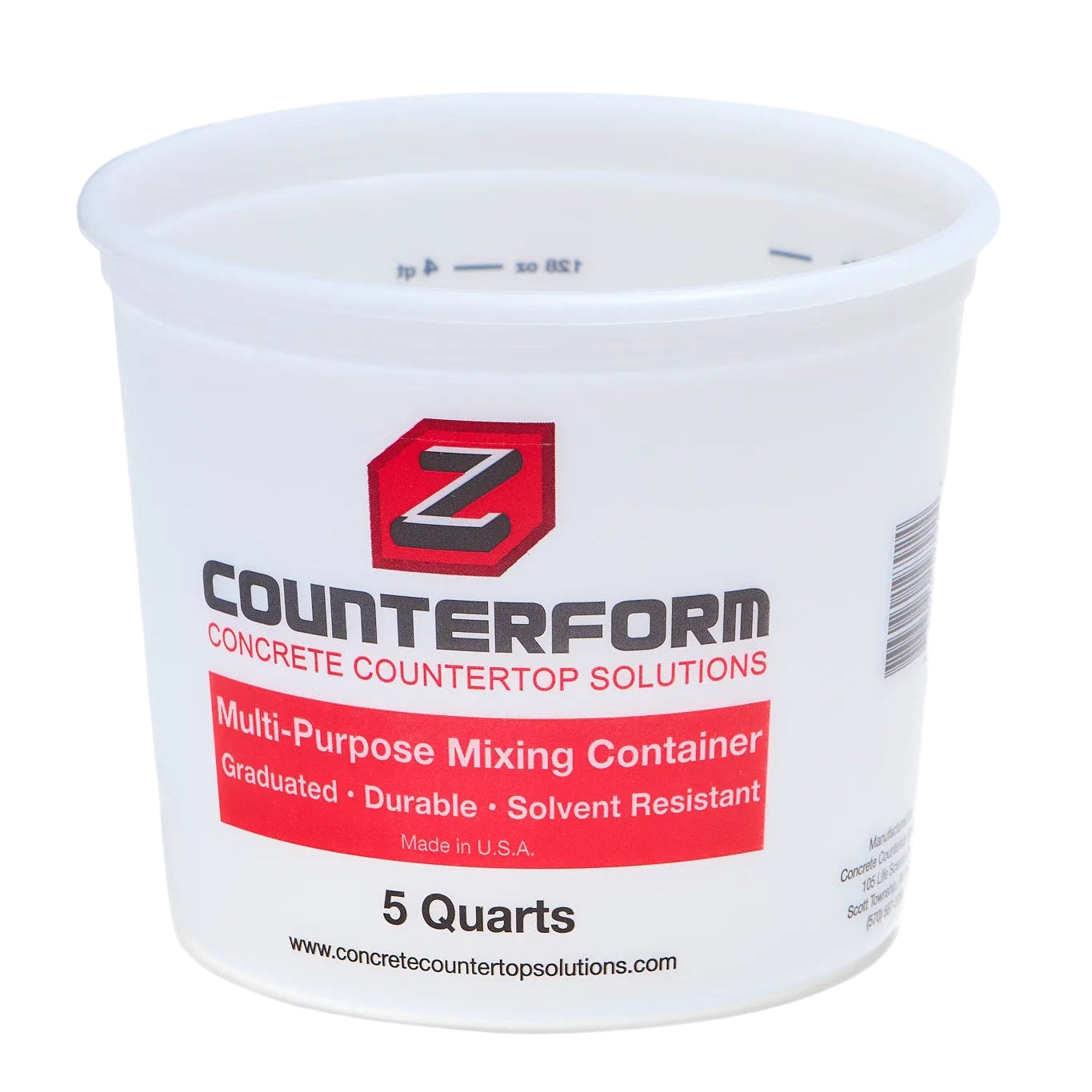 5 quart mixing container for concrete sealer