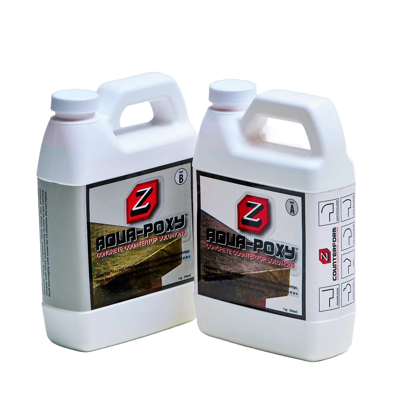 Two bottles of Aqua-Poxy on a white background