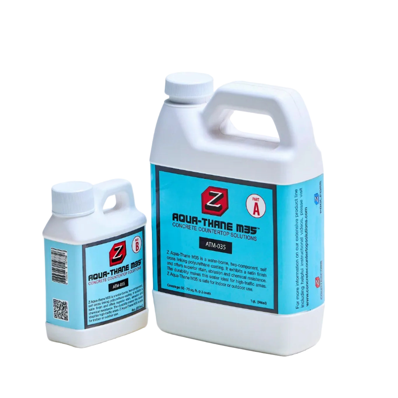 Two bottles of Z-Aqua Thane M35 on a white background
