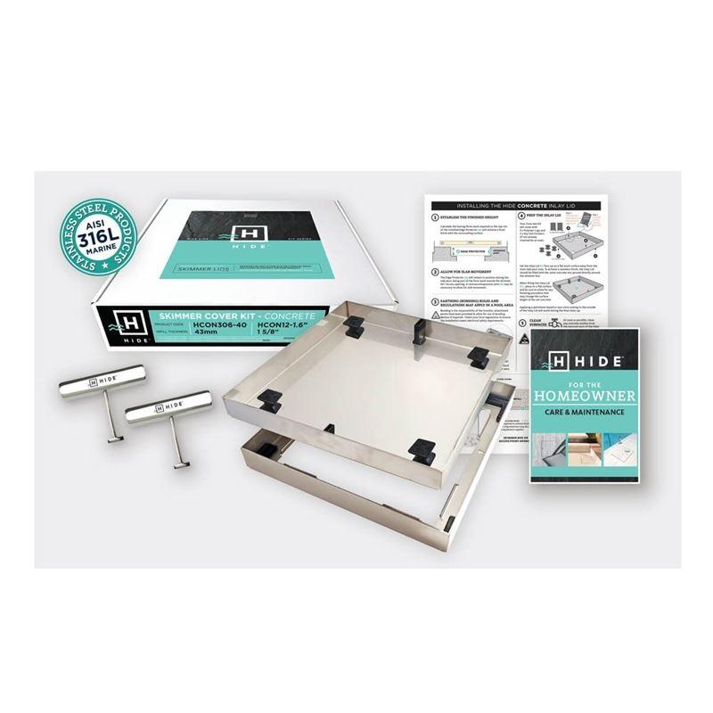 12" HIDE Skimmer Cover - Concrete Countertop Solutions
