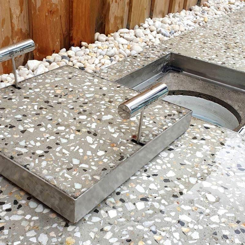 12" HIDE Skimmer Cover - Concrete Countertop Solutions