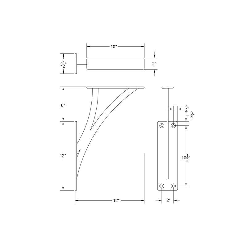 Floating Bar Bracket V2 - Concrete Countertop Solutions