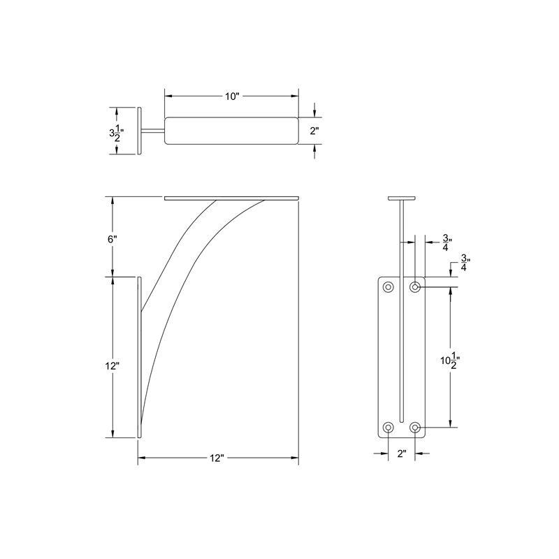 Floating Bar Bracket V6 - Concrete Countertop Solutions